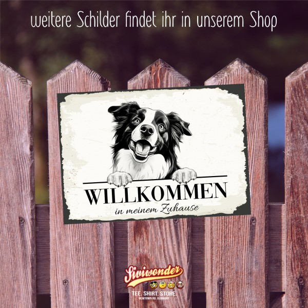 Hundeschild Willkommen Zuhause Border Collie Schild