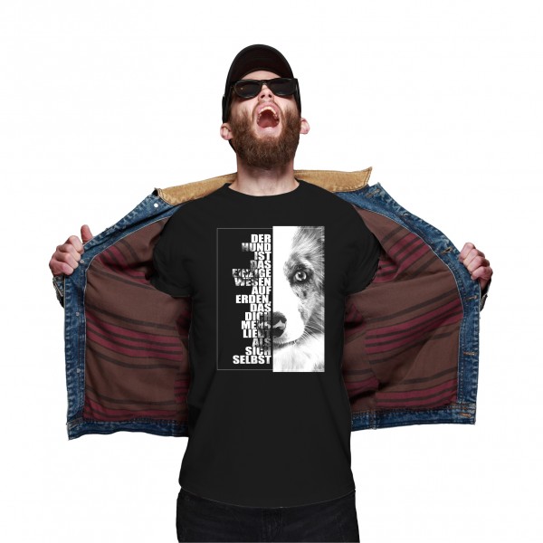 Border Collie Unisex T-Shirt Face Hundemotiv Sheepdog Scotch Sheep Dog