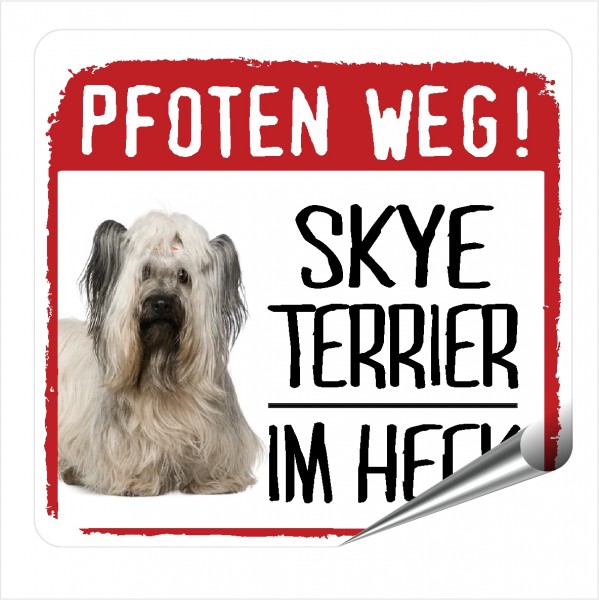 Skye Terrier Sky Aufkleber PFOTEN WEG Hundeaufkleber Folie Hund