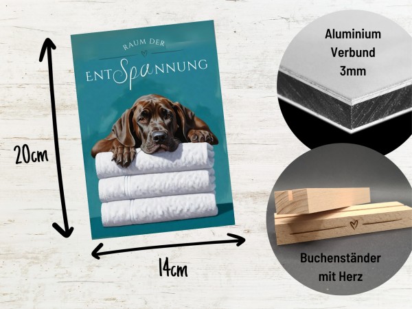 Hundeschild Deko Badezimmer Wellness Dogge deutsche Schild Spruch