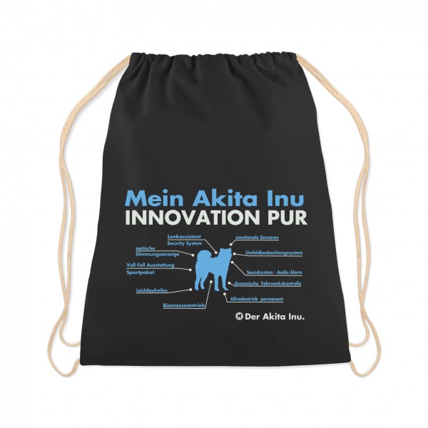 Akita Inu Turnbeutel Innovation Hundemotiv Japan Small Japanese Dog Schwarz
