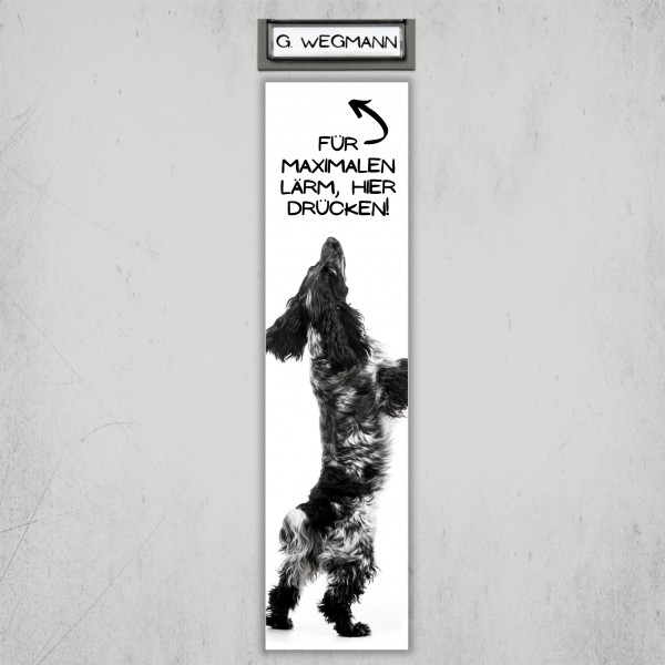 Cocker Spaniel Cockie Spanier English schimmel Dog Türschild Warnschild Hundeschild Schildr happy Design by Siviwonder