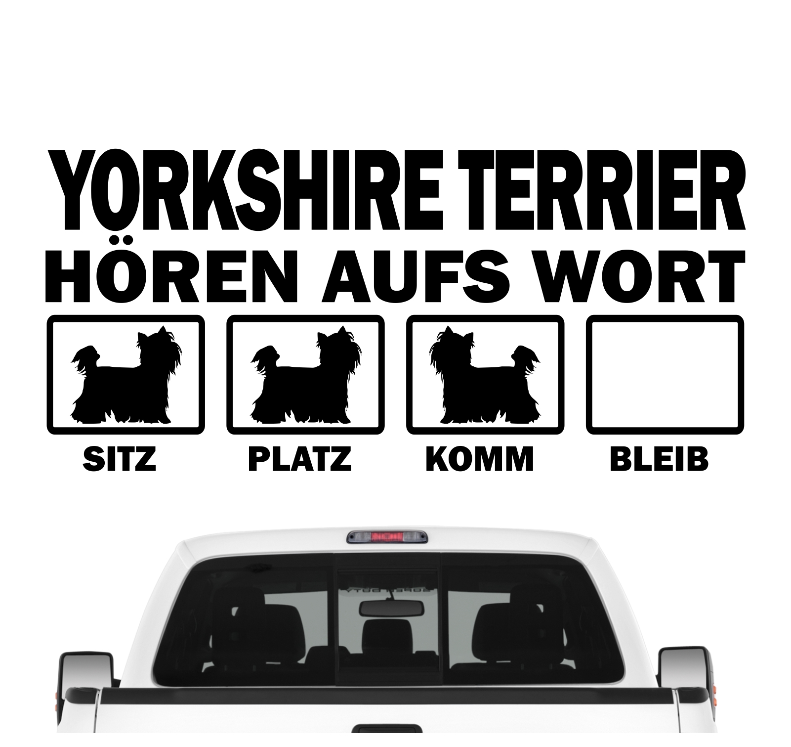 Yorkshire Terrier Yorkie Hört aufs Wort Hunde Aufkleber Sticker  Autoaufkleber Wandtattoo Tattoo