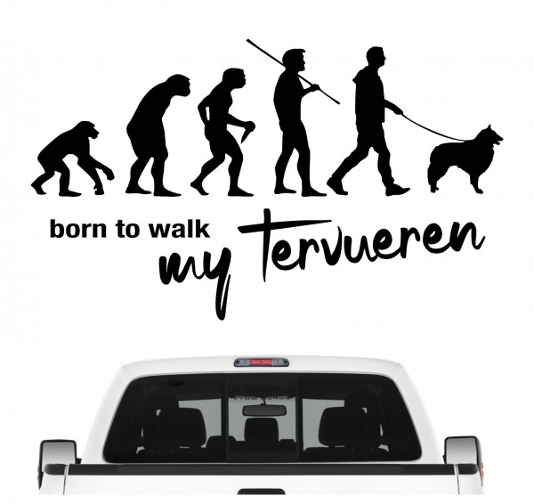 Tervueren Belgischer Schäferhund Belgian Tervueren Evolution Born to Walk Hunde Aufkleber Sticker Autoaufkleber Wandtattoo Tattoo