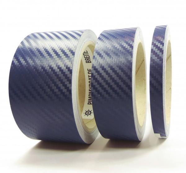 Zierstreifen marine blau navy glanz carbon in in 10 m Länge für Auto Boot Klebeband Dekorstreifen Tuningstreifen Autofolie Siviwonder