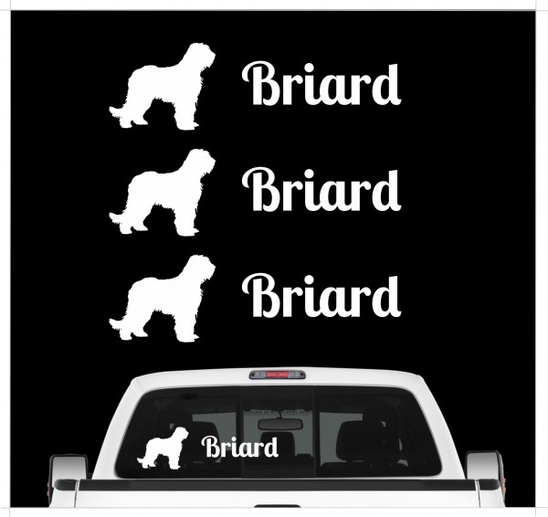 Briard Berger de Brie Jagdhund Dog 3er Set AUTOAUFKLEBER Aufkleber Hunde Hundemotiv by SIVIWONDER