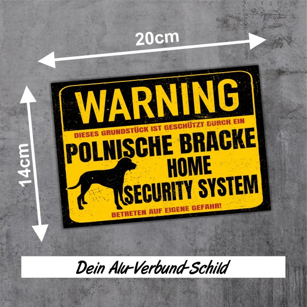 Schild Polnische Bracke Warning Security System Türschild Hundeschild Warnschild Hund Ogar Polski