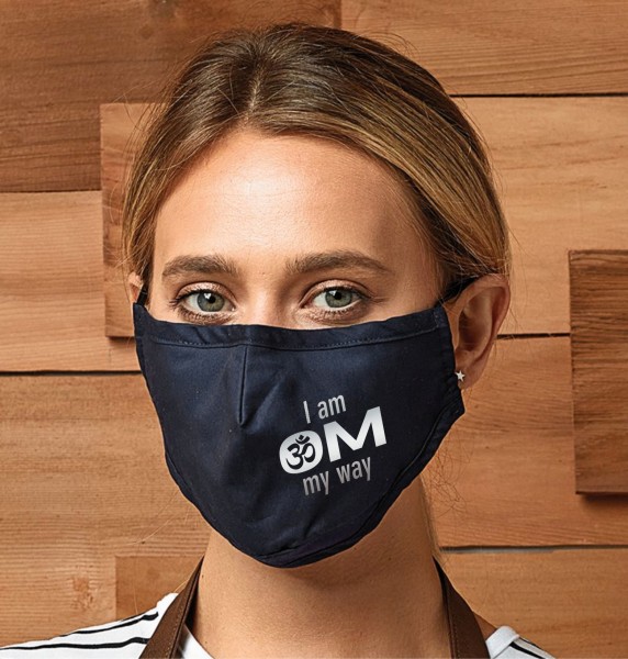 I am OM my Way Yoga Maske Behelfsmaske Black Schwarz Yoga Sanskrit