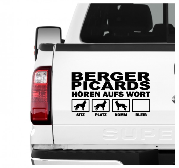 Berger Picard de Picardie Picardy Shepherd Dog Hört aufs Wort Hunde Aufkleber Sticker Autoaufkleber