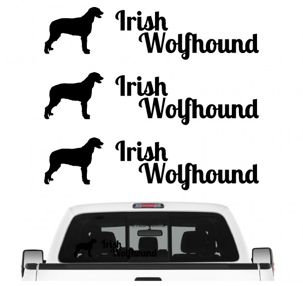 Irish Wolfhound Irischer Wolfshund Dog 3er Set AUTOAUFKLEBER Aufkleber Hunde Hundemotiv by SIVIWONDER