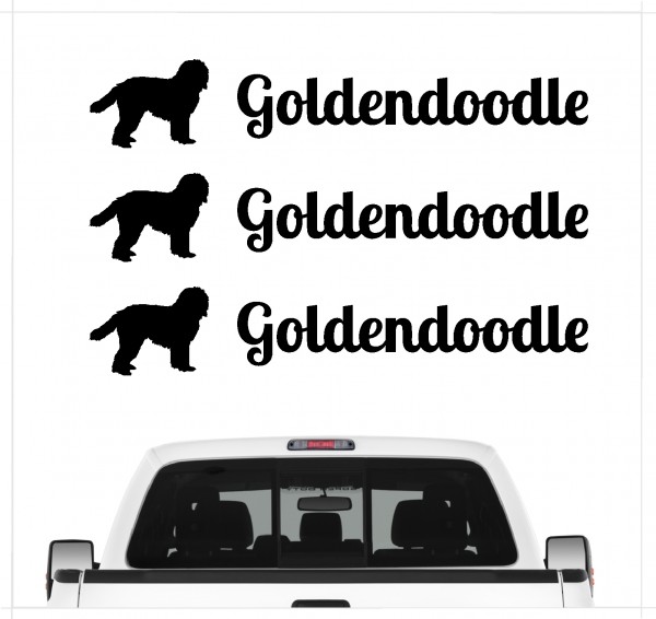Goldendoodle Doodle Goldie Golden Retriever Pudel Mix Mischling Dog 3er Set AUTOAUFKLEBER Aufkleber Hunde Hundemotiv by SIVIWONDER