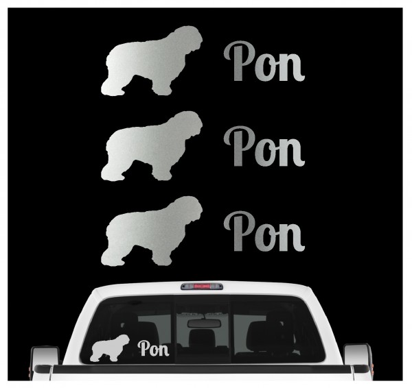 Pon Polski Owczarek Nizinny Dog 3er Set AUTOAUFKLEBER Aufkleber Hunde Hundemotiv by SIVIWONDER