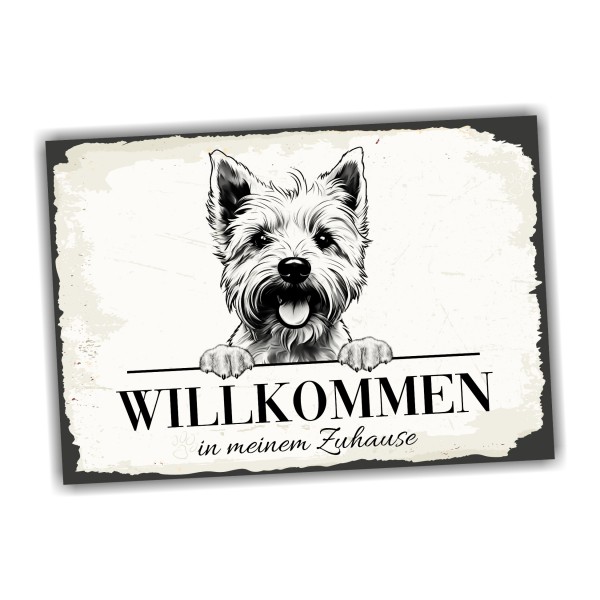 Hundeschild Willkommen Zuhause Westie Schild
