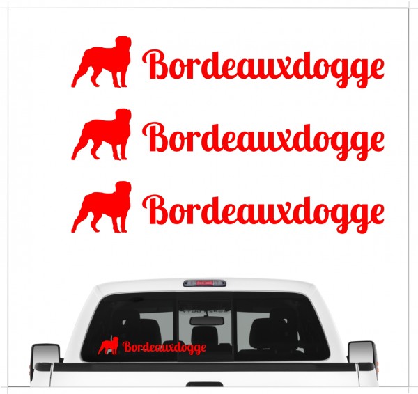 Bordeauxdogge Dogue de Bordeaux Mastiff Bordeauxdog Dog 3er Set AUTOAUFKLEBER Aufkleber Hunde Hundemotiv by SIVIWONDER