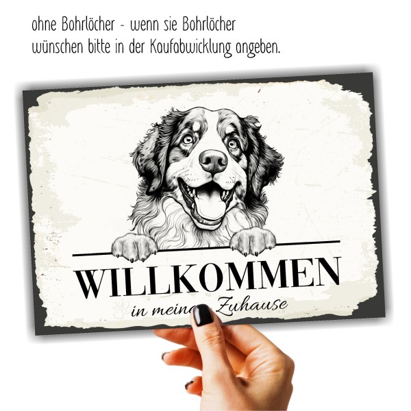 Hundeschild Willkommen Zuhause Berner Sennenhund Sennen Schild