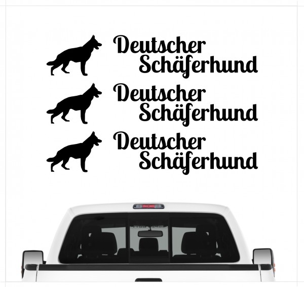 Deutscher Schäferhund Schäfer German Shepherd Dog 3er Set AUTOAUFKLEBER Aufkleber Hunde Hundemotiv by SIVIWONDER