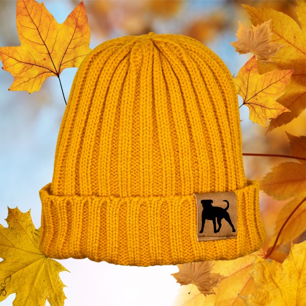 Strickmütze "American Bulldog USA" Beanie Mütze Urban Witzig Spruch Warm Winter Herbst Farben