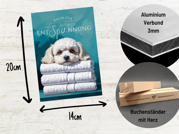 Hundeschild Deko Badezimmer Wellness Malteser Schild Spruch