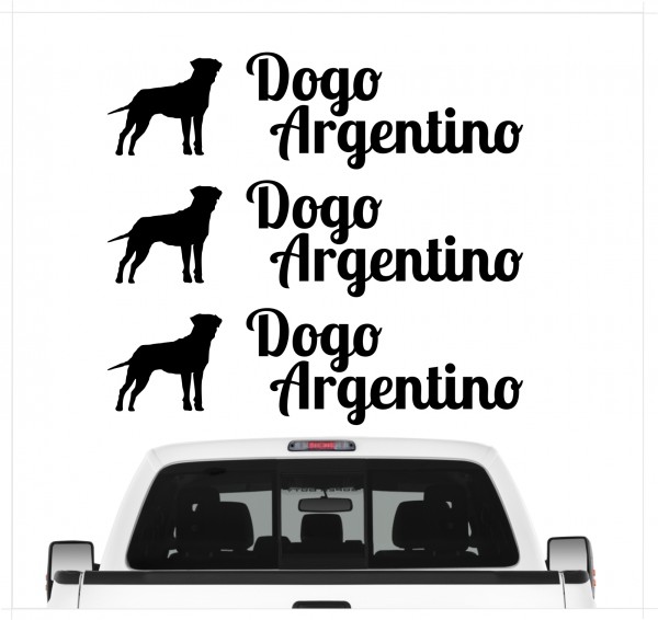 Dogo Argentino Argentinien argentinische Dogge Dog 3er Set AUTOAUFKLEBER Aufkleber Hunde Hundemotiv by SIVIWONDER