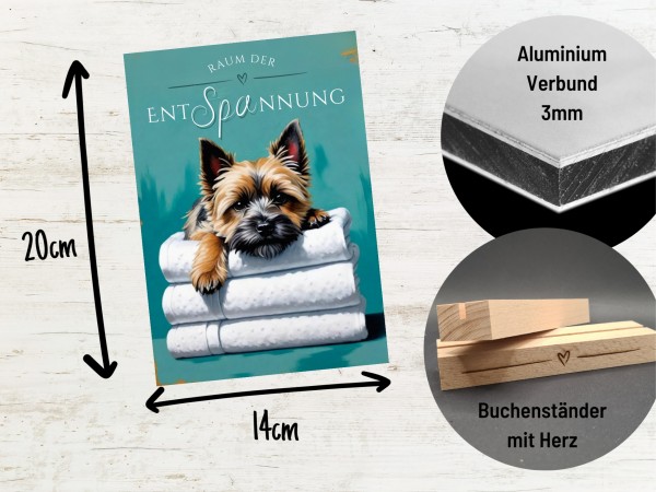 Hundeschild Deko Badezimmer Wellness Cairn Terrier Kern Schild Spruch