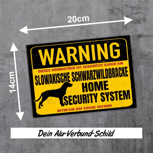 Schild Slowakische Schwarzwildbracke Warning Security System Türschild Hundeschild Warnschild Hund