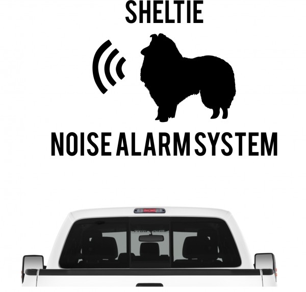 Sheltie Noise Alarmsystem Auto Aufkleber Hund Folie Wandtattoo Tattoo Sticker Shetland Sheepdog Miniature Collie Dwarf Scotch Shepherd