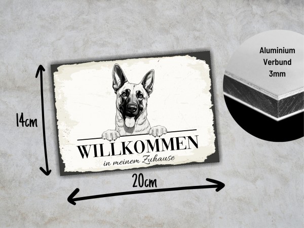 Hundeschild Willkommen Zuhause Malinois Schild