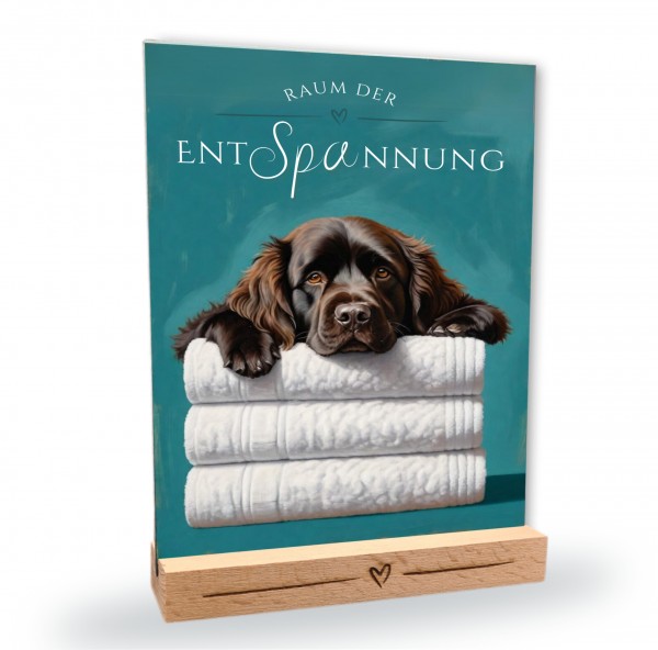 Hundeschild Deko Badezimmer Wellness Neufundländer Neufi Schild Spruch