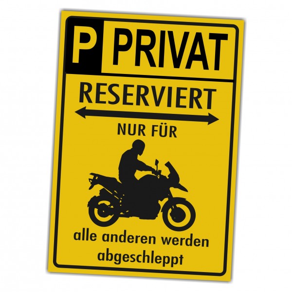Motorrad Privatparkplatz parken verboten. Privatparkplatz Privatgrundstück Hinweisschild Parkplatz freihalten - Parkverbot Privatgrundstück Schild