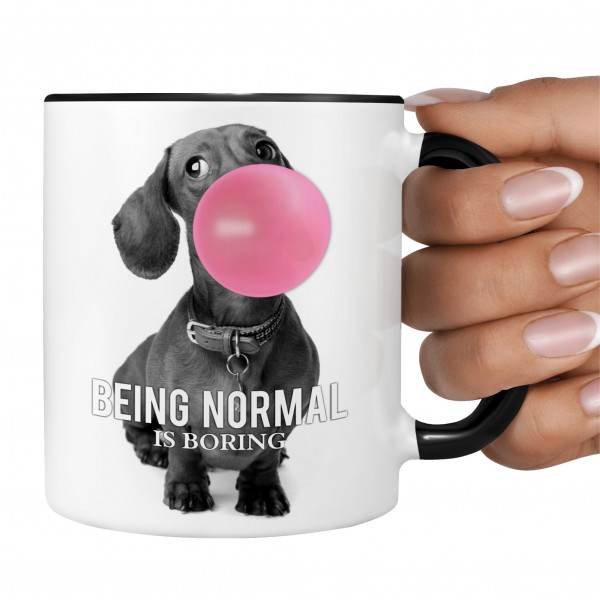 Tasse Dackel Bubble normal Kaffee lustig Kaffeebecher Design Spruch süß Spruch Dachshund