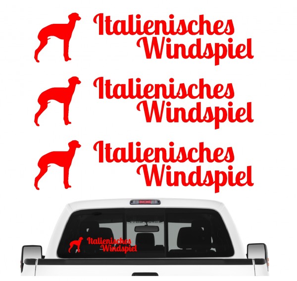 Italienisches Windspiel Italian Greyhound Piccolo Levriero Italiano Dog 3er Set AUTOAUFKLEBER Aufkleber Hunde Hundemotiv by SIVIWONDER