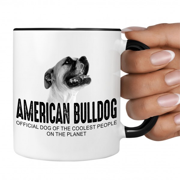 American Bulldog USA Amerikanische Bulldogge Old Country Bulldog Dog cool Leute lustig Dog Tasse Kaffeetasse Kaffeebecher happy Design by Siviwonder