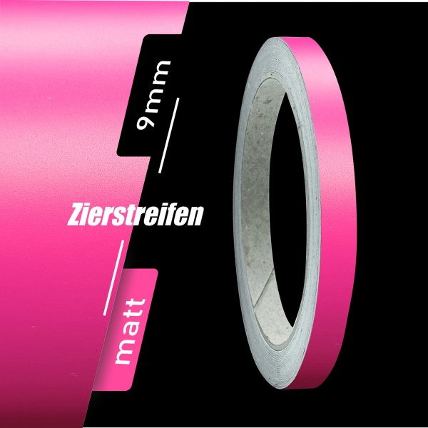 Zierstreifen Matt pink rosa 9mm in in 10 m Länge für Auto Boot Klebeband Dekorstreifen Tuningstreifen Autofolie Siviwonder