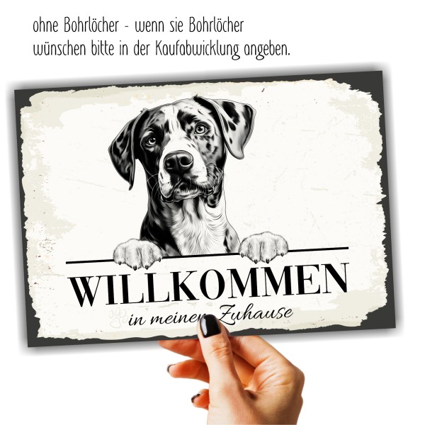 Hundeschild Willkommen Zuhause Louisiana Catahoula Schild Achtung Spruch
