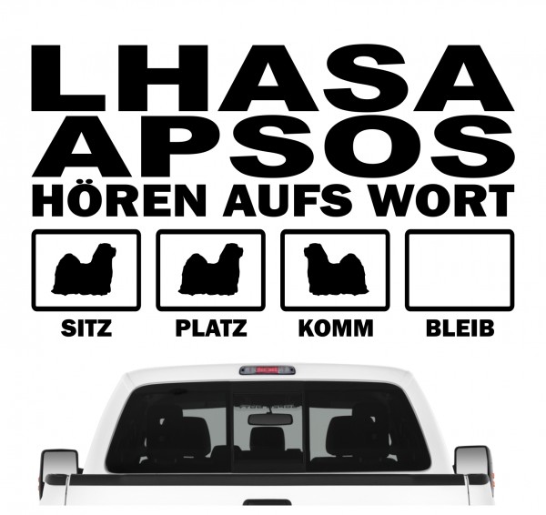 Lhasa Apso Tibet Lhasa lion dog Hört aufs Wort Hunde Aufkleber Sticker Autoaufkleber Wandtattoo Tattoo