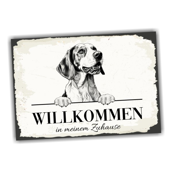 Hundeschild Willkommen Zuhause Harrier Beagle Schild Achtung Spruch