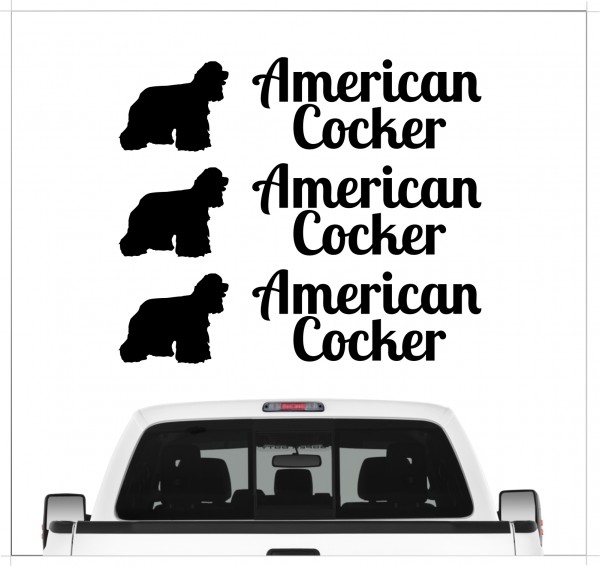 American Cocker Spaniel Ami Spanier Dog 3er Set AUTOAUFKLEBER Aufkleber Hunde Hundemotiv by SIVIWONDER