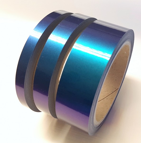 Zierstreifen Shift Effect Marine blau violett Flip Flop in in 10 m Länge für Auto Boot Klebeband Dekorstreifen Tuningstreifen Autofolie Siviwonder