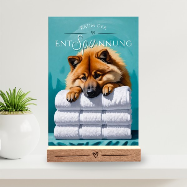 Hundeschild Deko Badezimmer Wellness Eurasier Eurasian Spitz Schild Spruch