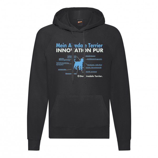 Airedale Terrier Sweatshirt Innovation Hoodie Hundemotiv Airdale Dog Schwarz