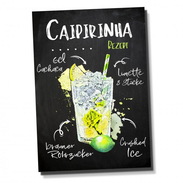 Caipirinha Caipi Rezept Schild für deinen Partykeller Türschild Warnschild Privatgrundstück lustiges Spaß Schild happy Design by Siviwonder