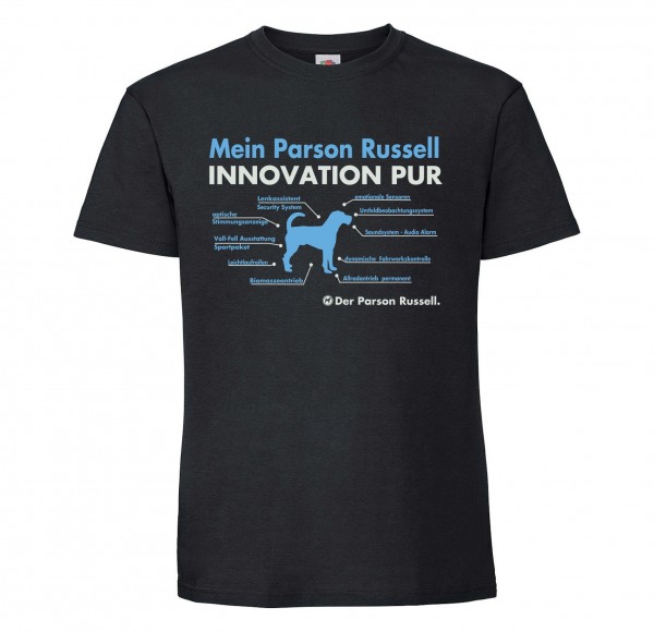 Parson Russell Unisex T-Shirt Innovation Hundemotiv Terrier Jack Russel Schwarz