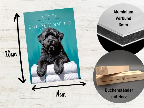 Hundeschild Deko Badezimmer Wellness Bouvier des Flandres Schild Spruch