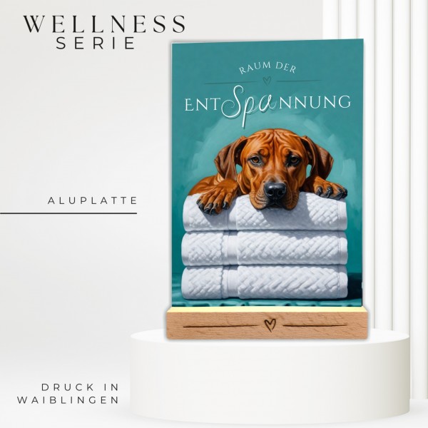 Hundeschild Deko Badezimmer Wellness Rhodesian Ridgeback Schild Spruch
