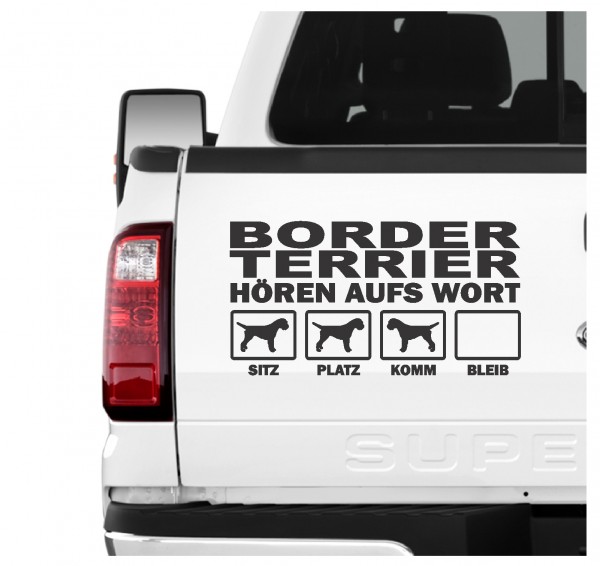 Border Terrier Dog Hört aufs Wort Hunde Aufkleber Sticker Autoaufkleber