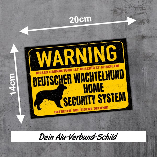 Deutscher Wachtelhund Dog Schild Warning Security System Türschild Hundeschild Warnschild