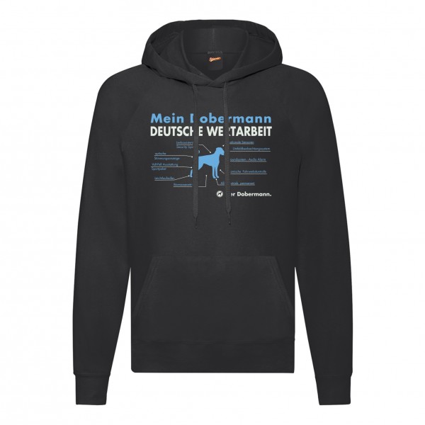 Dobermann Unkupiert Sweatshirt Innovation Hoodie Hundemotiv Doberman Pinscher Schwarz