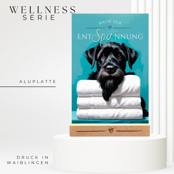 Hundeschild Deko Badezimmer Wellness Riesenschnauzer Schnauzer Schild Spruch