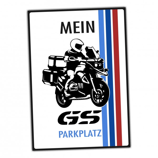 Motorrad Privatparkplatz parken verboten. Privatparkplatz GS Privatgrundstück Hinweisschild Parkplatz freihalten - Parkverbot Privatgrundstück Schild happy Design by Siviwonder