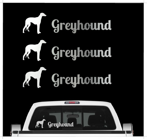Greyhound Windhund Grey Dog 3er Set AUTOAUFKLEBER Aufkleber Hunde Hundemotiv by SIVIWONDER